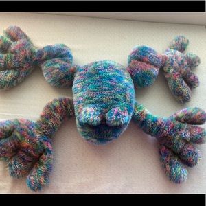 Vintage Fiesta Large Neon Rainbow Stuffed Frog